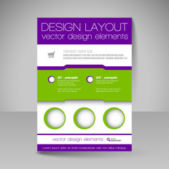 Editable vector template of flyer for business brochure, present