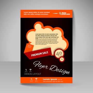 Editable vector template of flyer for business brochure, present