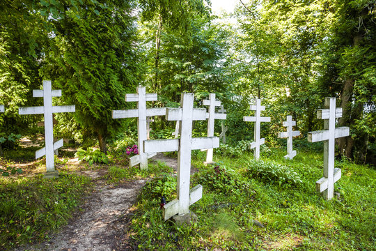cemetery in campus of Wojnowo monastery, Warmian-Masurian Voivod