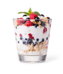 yogurt with muesli and berries