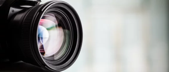 Foto op Plexiglas Close-up of a digital camera. Large copyspace © Minerva Studio