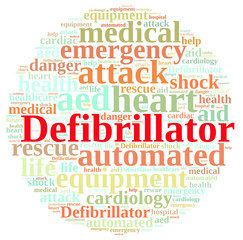 Word cloud relating to Defibrillator.