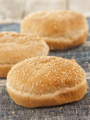 sandwich bun with sesame seeds