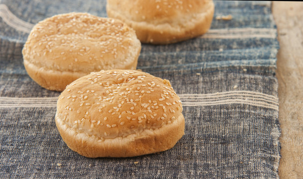 Sandwich bun with sesame seeds