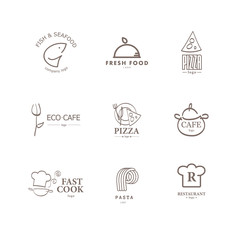 Simple food logo icons