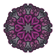Vector Beautiful Deco Colored contour Mandala