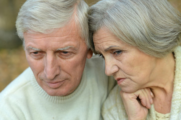 Close-up portrait of senior couple