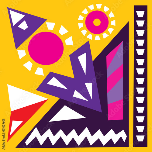Hand Draw Acrylic Painting Composition Bright Background