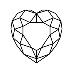 vector line heart stone