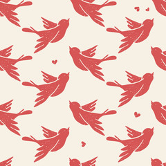 Seamless pattern with doves