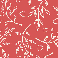 Apple branch seamless pattern