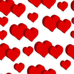 Many seamless red hearts