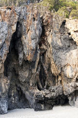 Split in the rock shaped as a vagina