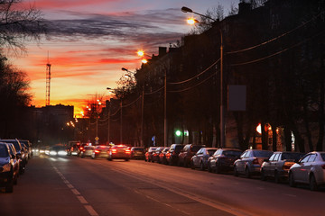 Street in Podolsk. Russia  