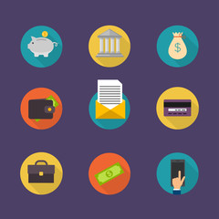 Banking concept. Set of flat icon banking, finance operations, p