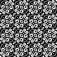 Abstract monochrome seamless hand-drawn pattern.