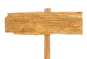 Wooden sign isolated on white