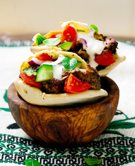  Gyros ,the Greek sandwich  in a flat cake pita