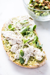 Healthy sandwich and salad