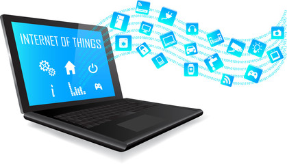 Laptop and Internet of things concept