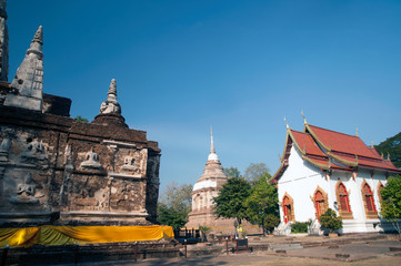 Fototapeta premium The Maha Chedi of Wat Chet Yot temple in Chaing Mai,Thailand.