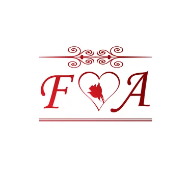 Fa Love Initial With Red Heart And Rose Stock Vector Adobe Stock