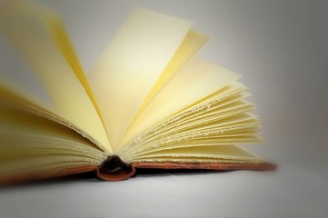 Concept of knowledge. Open book with vintage effect.