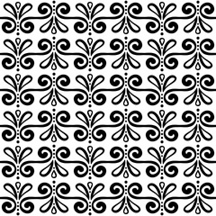 Fototapeta premium Abstract monochrome seamless hand-drawn pattern.