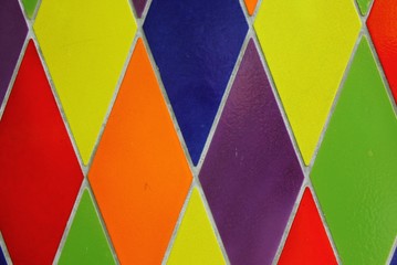 Colourful harlequin tiles