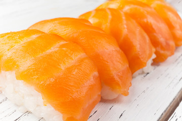 classic sushi with salmon