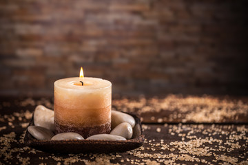 Stones and aromatic candles