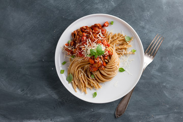 Wholegrain pasta spaghetti