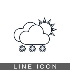 snow cloud sun meteo icon