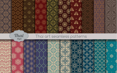 Fototapeta vector damask seamless pattern background. thai style seamless pattern, pattern swatches included for illustrator user, pattern swatches included in file, for your convenient use. obraz