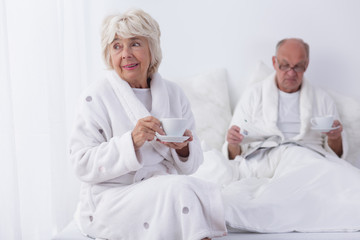 Older marriage in bedroom