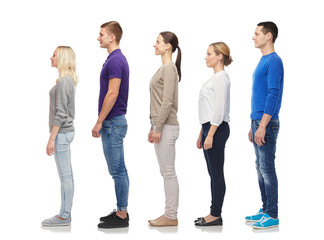 group of people from side