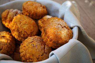 Basket of homemade sweet potato scones