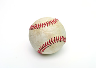 Baseball ball over white