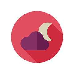 Obraz premium Cloud Moon flat icon. Meteorology. Weather 