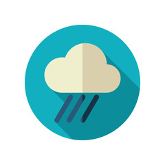 Rain Cloud flat icon. Downpour, rainfall. Weather