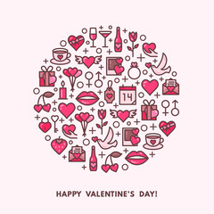 Obraz premium Valentines Day and wedding icons