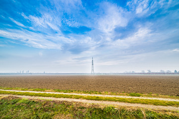 A dirt road in the countryside