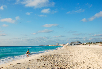 The beautiful seaside scenery in Cuncan, Mexico