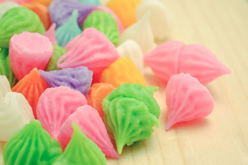 Aalaw thai candy dessert with filter effect retro vintage style