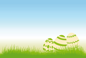 Fototapeta premium Ostern - Ostereier auf der Wiese