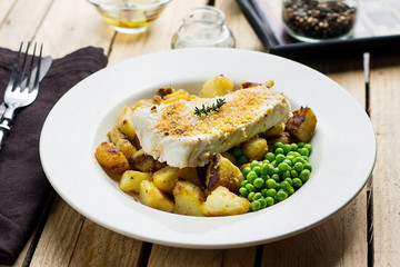 White fish cod breaded with rosemary