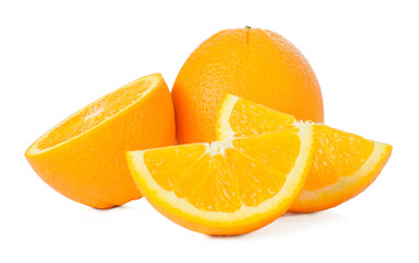 Orange fruit isolated on white background
