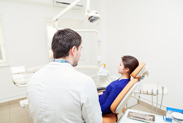 examination at the dentist's office. 