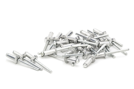 Exhaust rivets on a white background