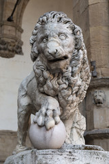  Florence. Piazza Della Signoria. Lion sculpture